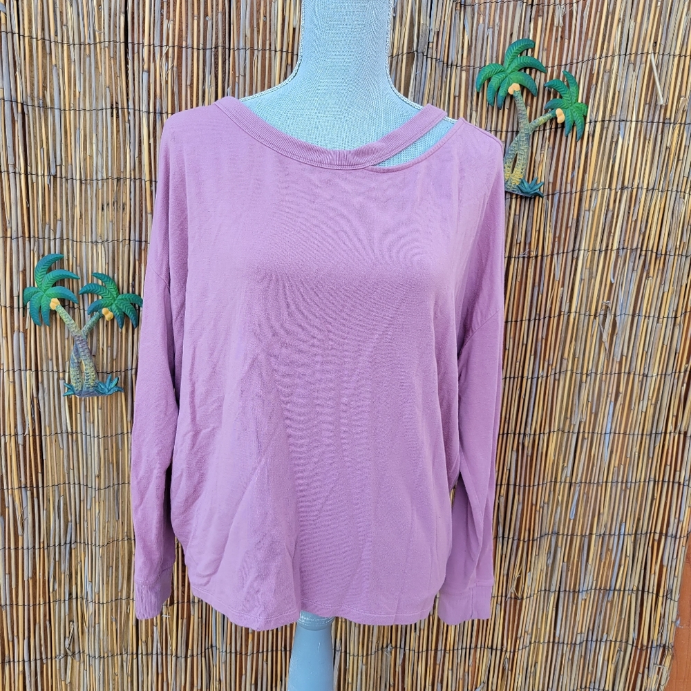 Express long sleeve cut neckline soft sweater